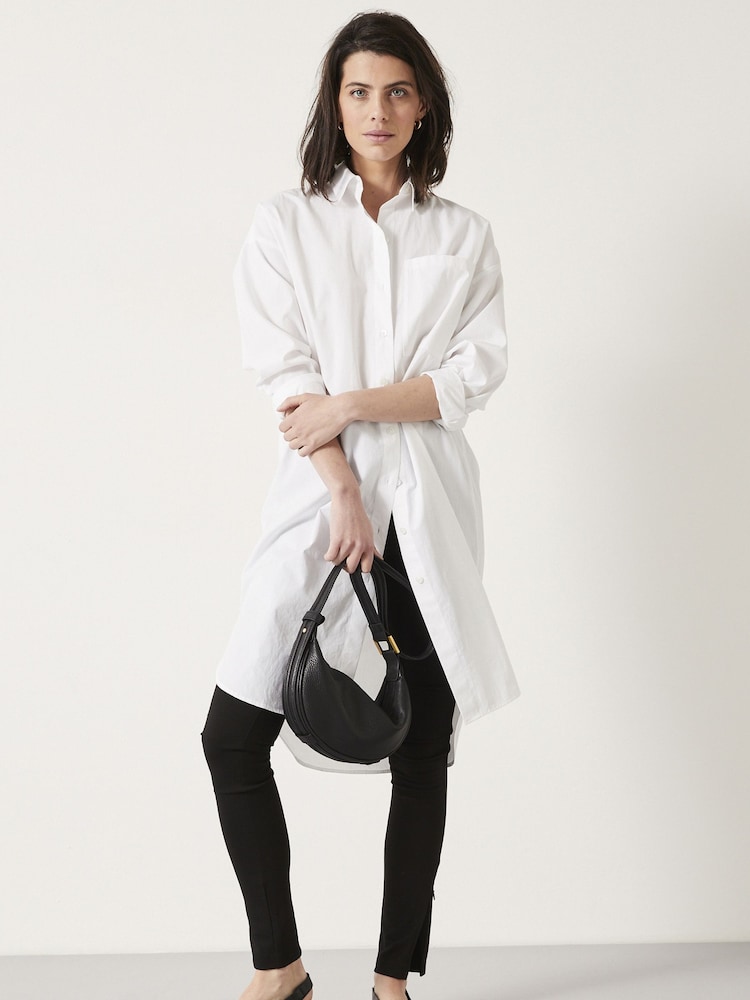 Hush White Sahra Midi 100% Cotton Shirt Dress - Image 1 of 5