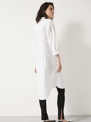 Hush White Sahra Midi 100% Cotton Shirt Dress - Image 4 of 5