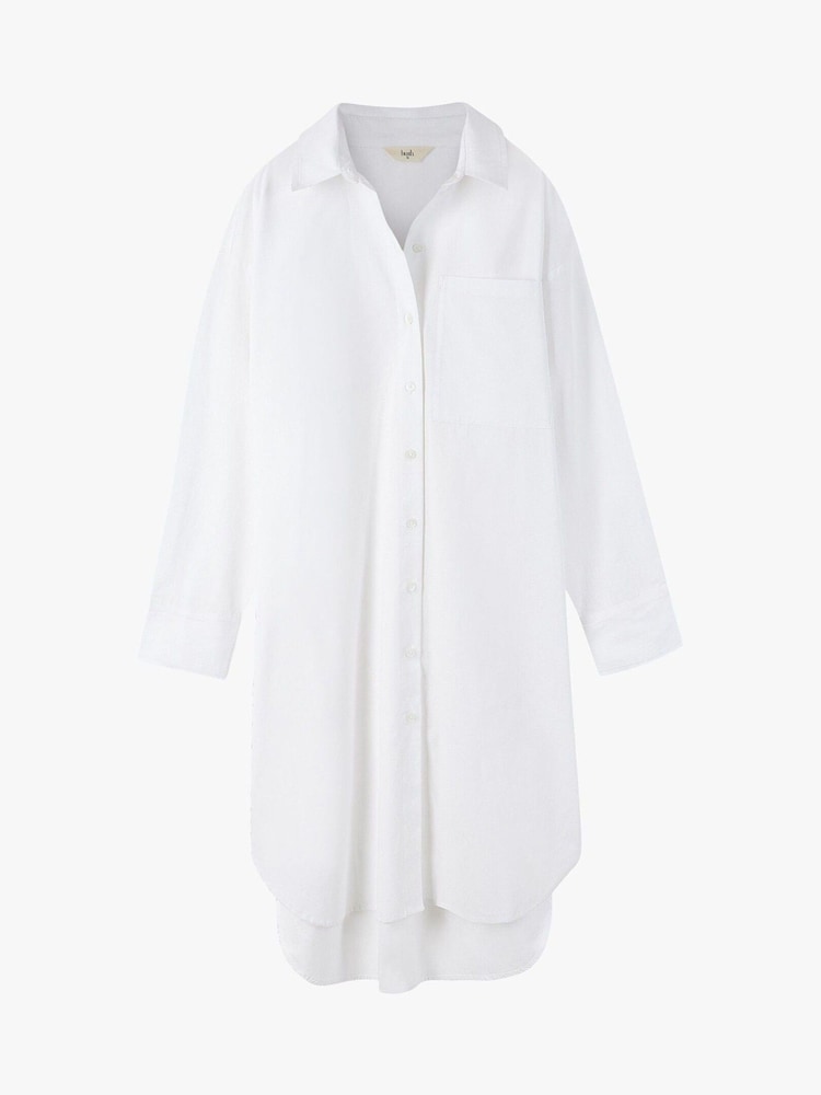 Hush White Sahra Midi 100% Cotton Shirt Dress - Image 5 of 5