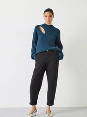 Hush Green Shelby Cut Out Knitted Jumper - Image 1 of 4