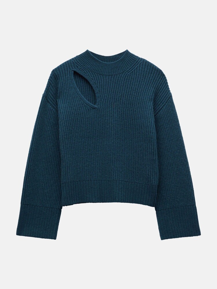 Hush Green Shelby Cut Out Knitted Jumper - Image 4 of 4