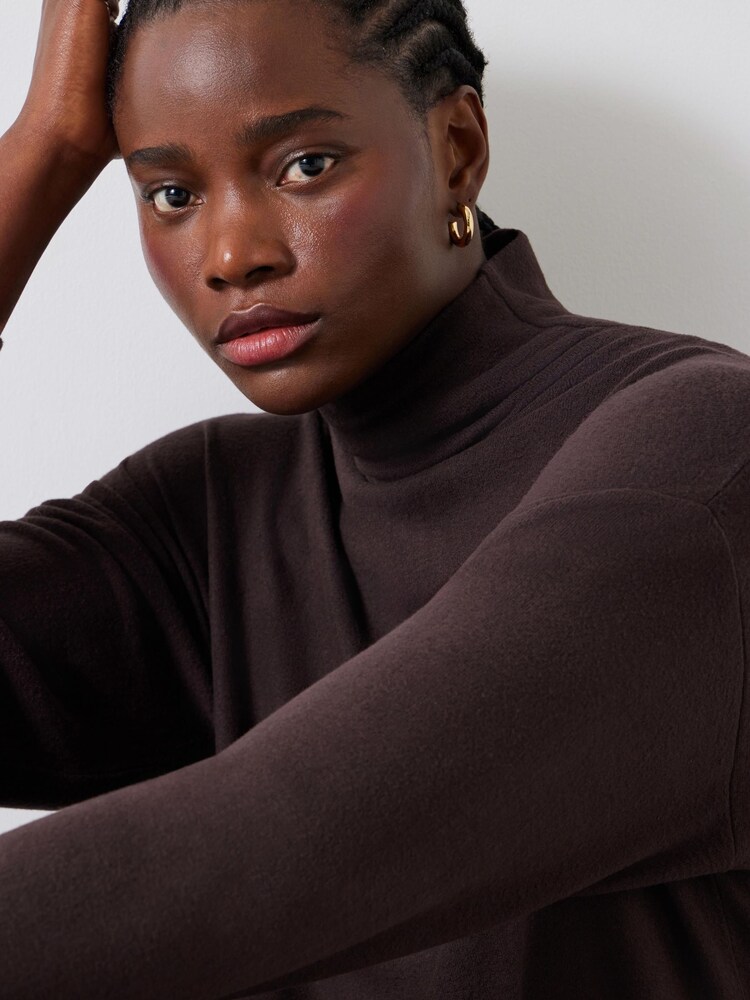 Hush Brown Chloe Jersey Midi Jumper Dress - Image 2 of 5