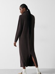 Hush Brown Chloe Jersey Midi Jumper Dress - Image 3 of 5