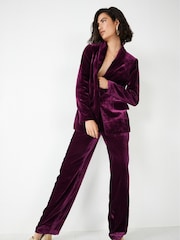 Hush Purple Marina Velour Blazer - Image 1 of 5