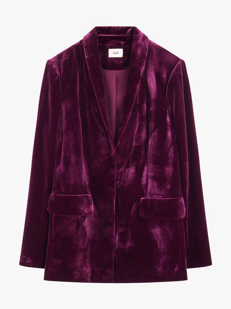 Hush Purple Marina Velour Blazer - Image 5 of 5 Hush Purple Marina Velour Blazer - Image 5 of 5