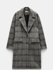 Hush Black Nell Relaxed Wool Blend Check Coat - Image 5 of 5
