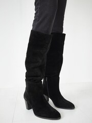 Hush Black Draper Suede Boots - Image 2 of 6
