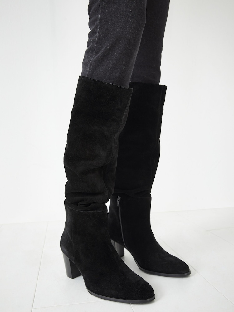 Hush Black Draper Suede Boots - Image 2 of 6