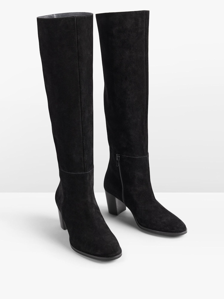 Hush Black Draper Suede Boots - Image 6 of 6