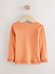 Orange Padded Pumpkin - Long Sleeve Ribbed T-Shirt (3mths-7yrs) - Bild 6 von 8