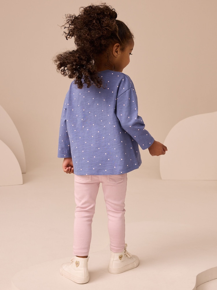 Navy Spot Ladybird Long Sleeve Bag T-Shirt (3mths-7yrs) - Image 2 of 7