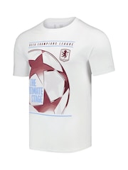 Fanatics Aston Villa UEFA Champions League 100% Cotton White T-Shirt - Image 2 of 3