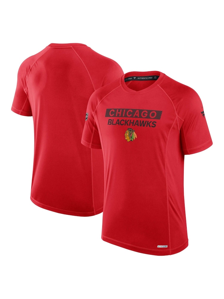 Fanatics Red NHL Chicago Blackhawks Authentic Pro Rink Tech Short Sleeve T-Shirt - Image 1 of 2