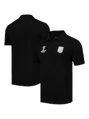 Fanatics Aston Villa UEFA Champions League 100% Cotton Black Polo Shirt - Image 1 of 3