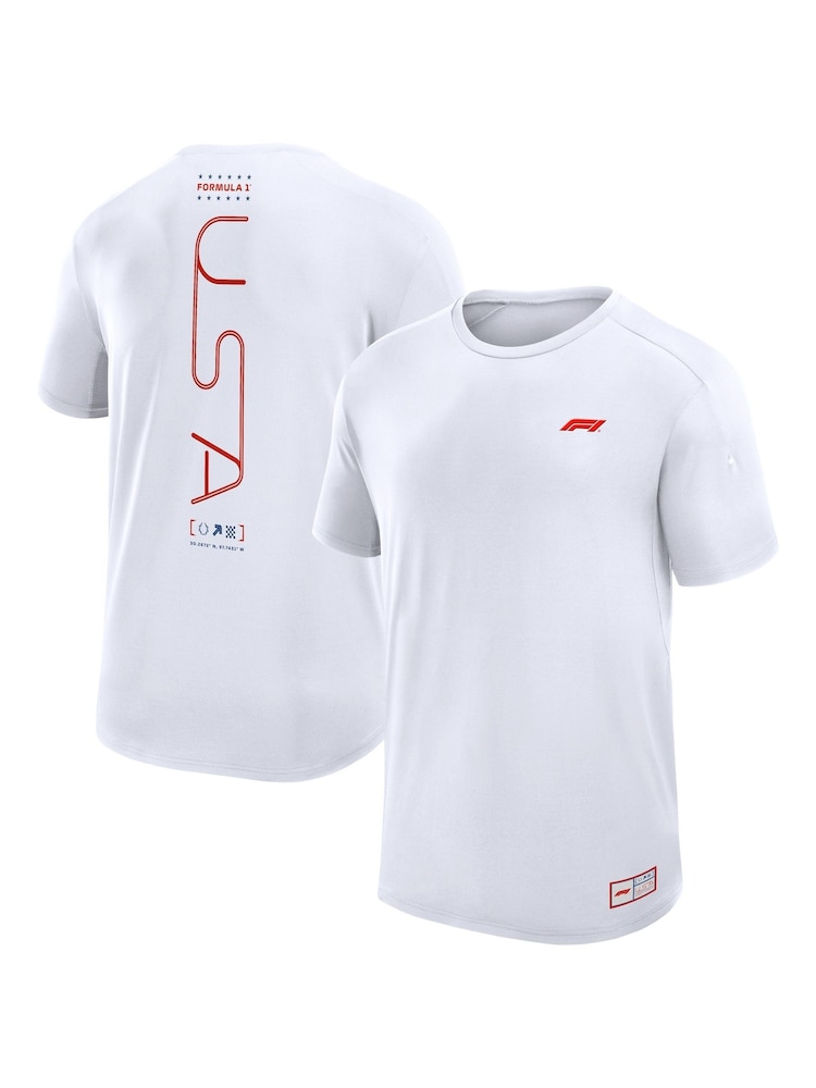 Fanatics Grey F1 Formula 1 USA Grand Prix Tech T-Shirt - Image 1 of 3