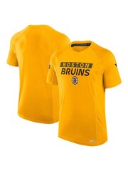 Fanatics Yellow NHL Boston Bruins Authentic Pro Rink Tech Short Sleeve T-Shirt - Image 1 of 2