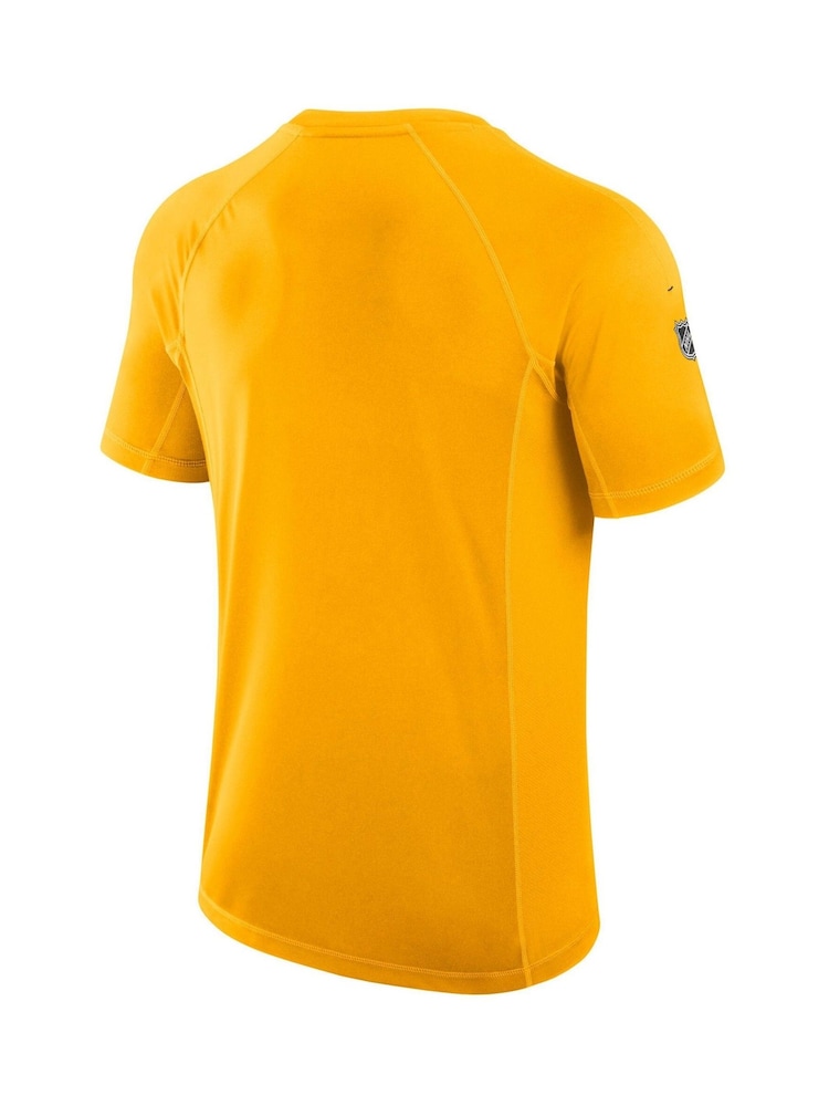 Fanatics Yellow NHL Boston Bruins Authentic Pro Rink Tech Short Sleeve T-Shirt - Image 2 of 2
