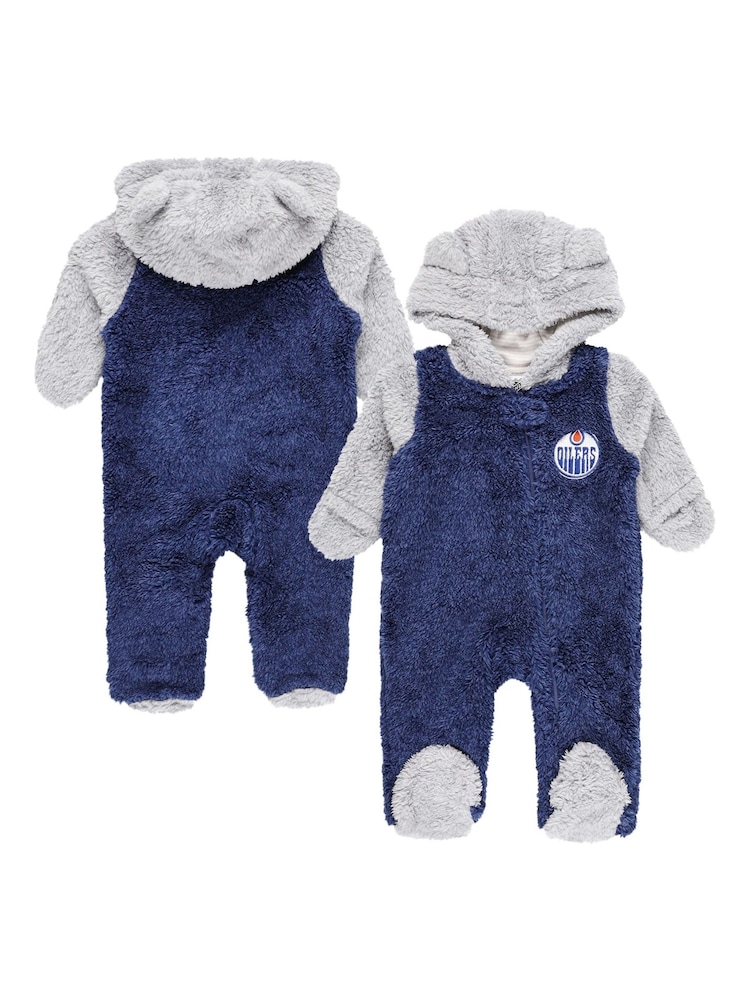 Fanatics Newborn Blue NHL Edmonton Oilers Game Nap Teddy Fleece All-In-One - Image 1 of 2