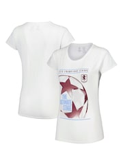 Fanatics Womens Aston Villa UEFA Champions League 100% Cotton White T-Shirt - Image 1 of 3