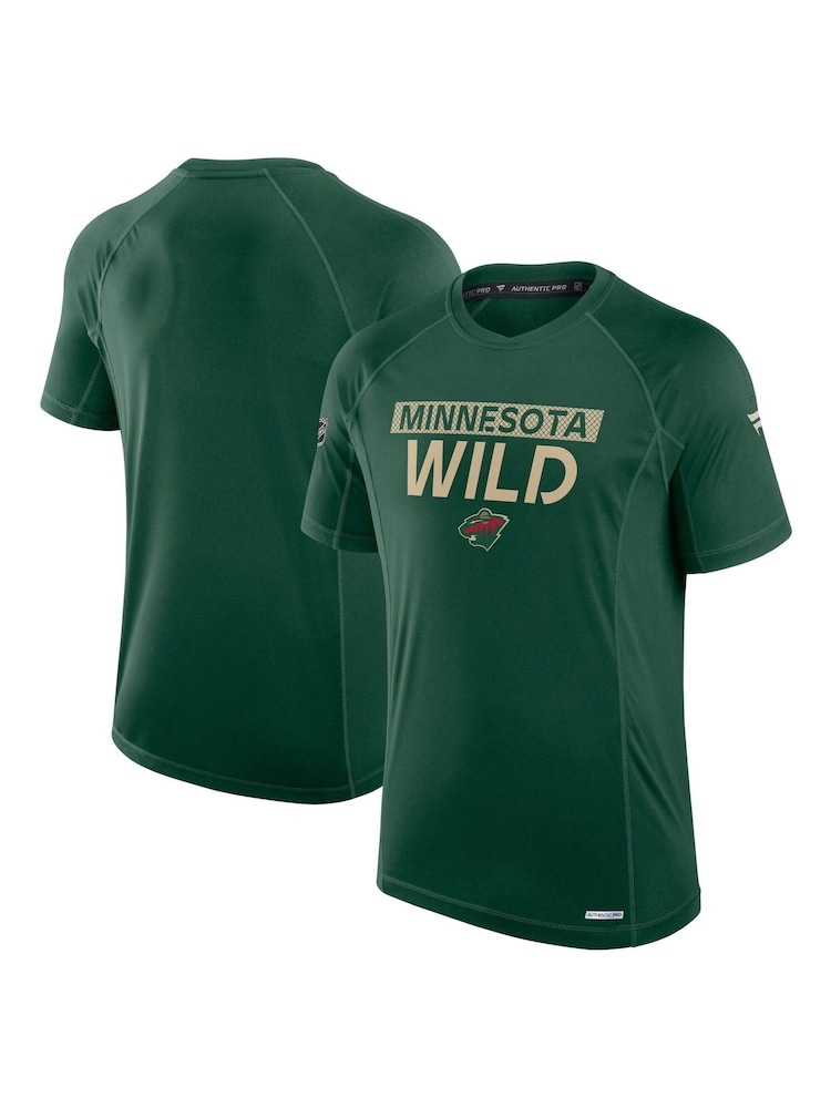 Fanatics Green NHL Minnesota Wild Authentic Pro Rink Tech Short Sleeve T-Shirt - Image 1 of 2