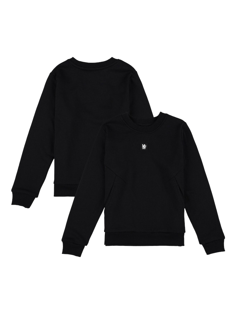 Fanatics Boys Chelsea Panel Detail Black Sweatshirt - Image 1 of 3 Fanatics Boys Chelsea Panel Detail Black Sweatshirt - Image 1 of 3