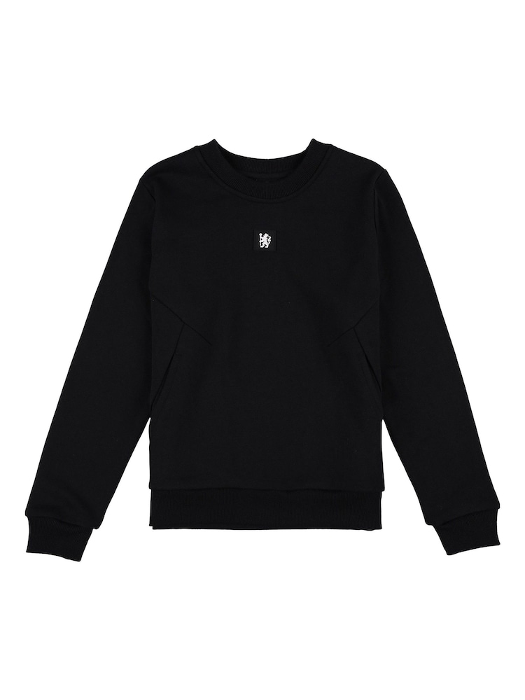 Fanatics Boys Chelsea Panel Detail Black Sweatshirt - Image 2 of 3 Fanatics Boys Chelsea Panel Detail Black Sweatshirt - Image 2 of 3