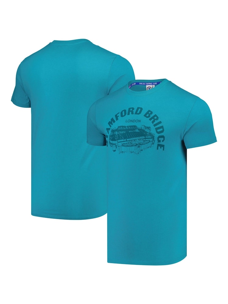 Fanatics Green Chelsea Stamford Bridge Graphic 100% Cotton T-Shirt - Image 1 of 3