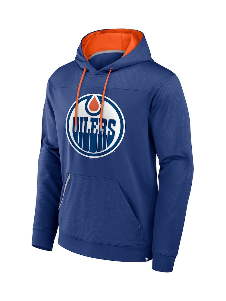 Fanatics Blue NHL Edmonton Oilers Defender Pullover Hoodie - Image 2 of 3
