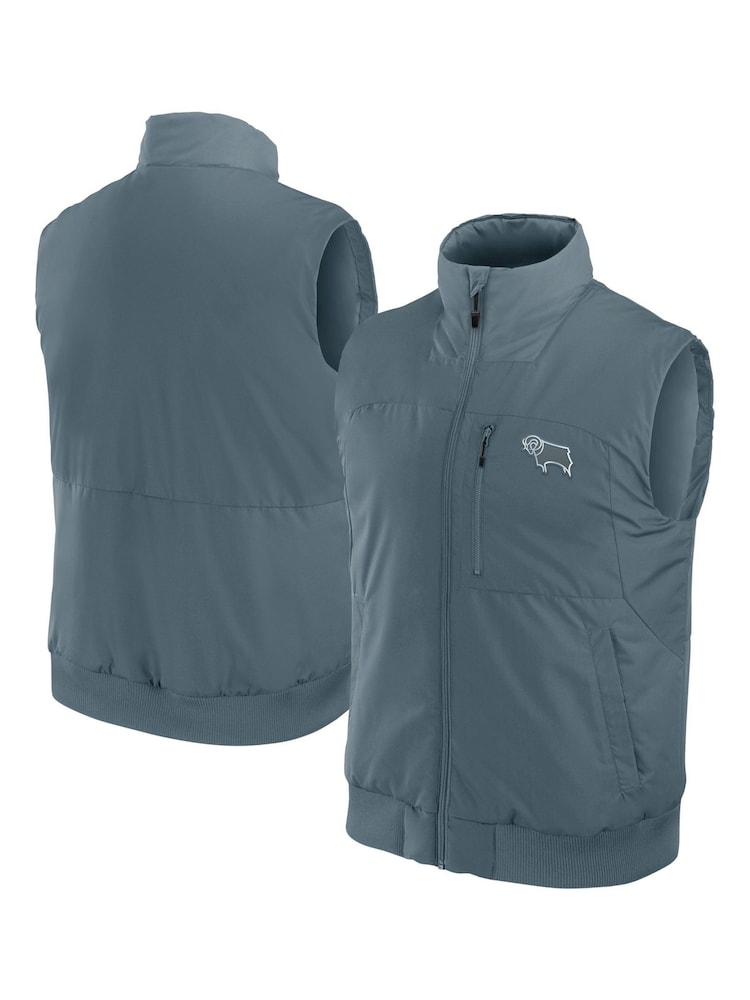 Fanatics Grey Derby County Padded Gilet - Image 1 of 2