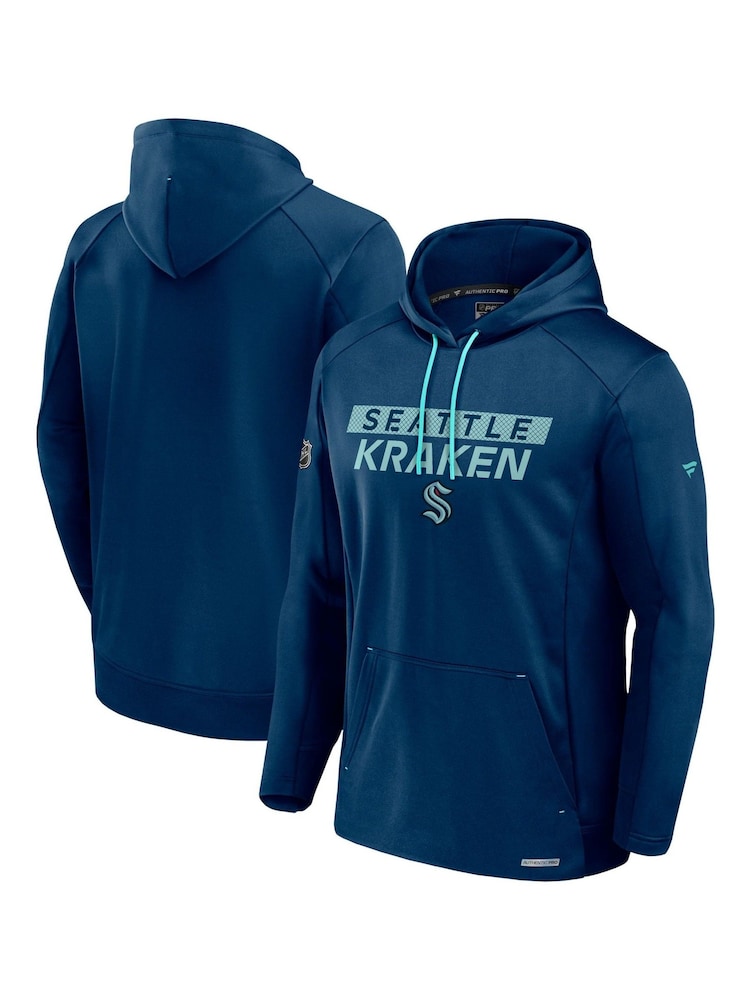 Fanatics Blue NHL Seattle Kraken Authentic Pro Rink Poly Fleece Pullover Hoodie - Image 1 of 2