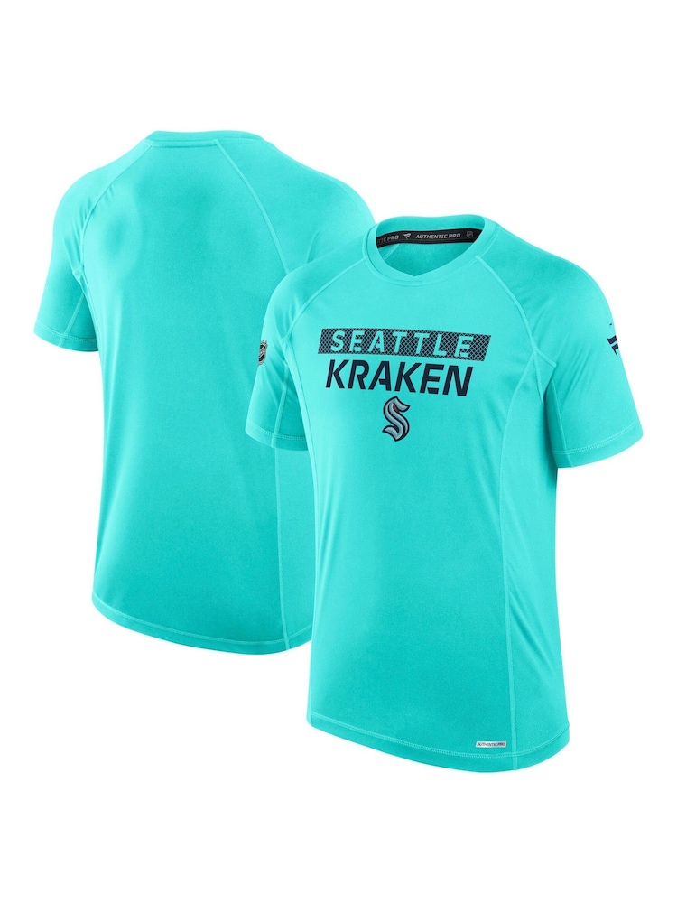 Fanatics Blue NHL Seattle Kraken Authentic Pro Rink Tech Short Sleeve T-Shirt - Image 1 of 2 Fanatics Blue NHL Seattle Kraken Authentic Pro Rink Tech Short Sleeve T-Shirt - Image 1 of 2