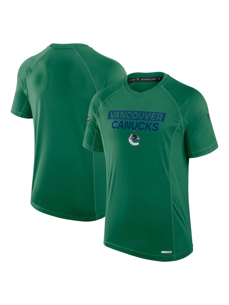 Fanatics Green NHL Vancouver Canucks Authentic Pro Rink Tech Short Sleeve T-Shirt - Image 1 of 2