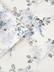 Laura Ashley Pale Seaspray Mirabelle A4 Wallpaper Sample - Image 2 of 4
