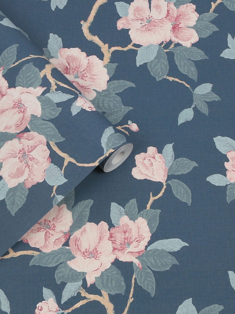 Laura Ashley Dusky Seaspray Maya A4 Wallpaper Sample - Image 1 of 4