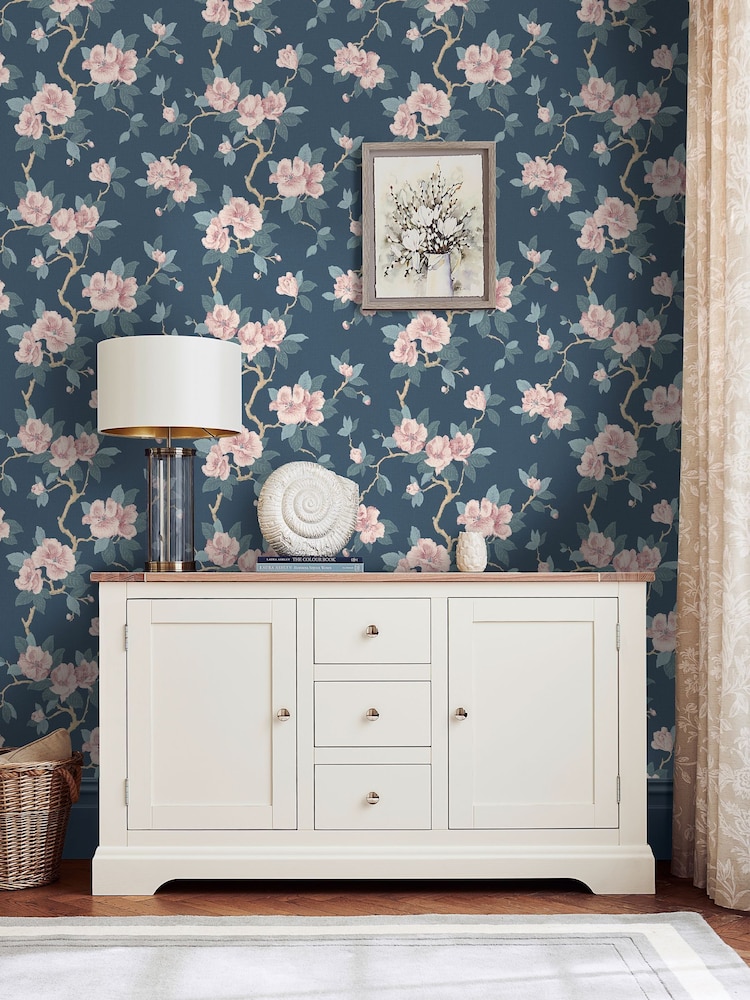 Laura Ashley Dusky Seaspray Maya A4 Wallpaper Sample - Image 2 of 4