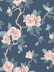 Laura Ashley Dusky Seaspray Maya A4 Wallpaper Sample - Image 3 of 4