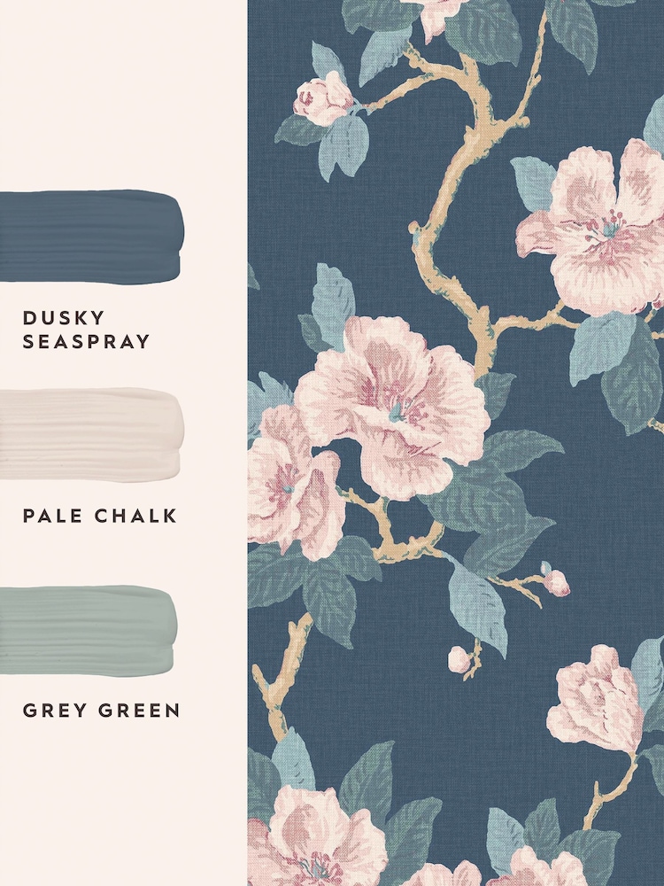 Laura Ashley Dusky Seaspray Maya A4 Wallpaper Sample - Image 4 of 4