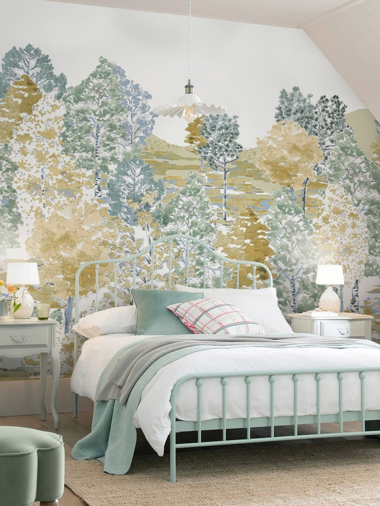 Laura Ashley Ochre Yellow Bernwood Ochre Yellow A4 Wallpaper Sample - Image 2 of 3