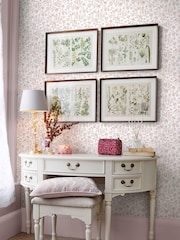 Laura Ashley Dark Blush Shepherd's Purse A4 Wallpaper Sample - Image 1 of 4