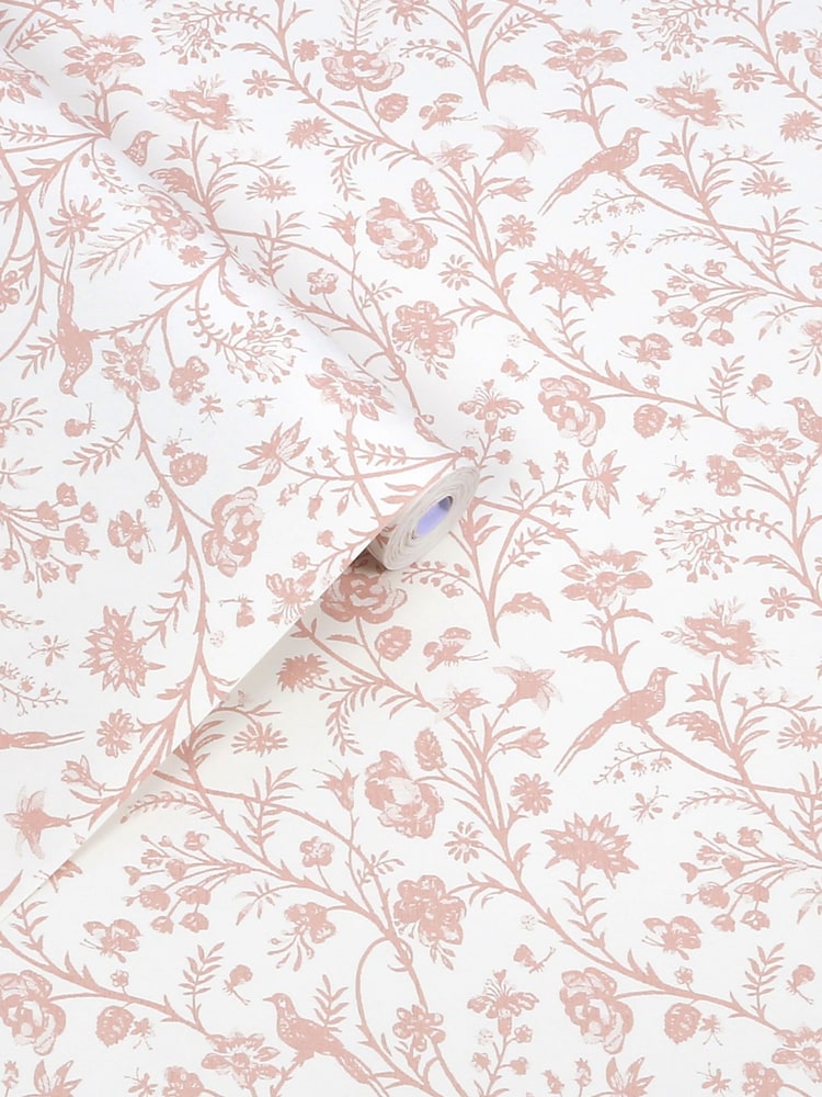 Laura Ashley Dark Blush Shepherd's Purse A4 Wallpaper Sample - Image 2 of 4