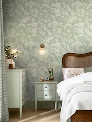Laura Ashley Sage Green Lloyd A4 Wallpaper Sample - Image 1 of 4