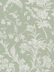 Laura Ashley Sage Green Lloyd A4 Wallpaper Sample - Image 3 of 4