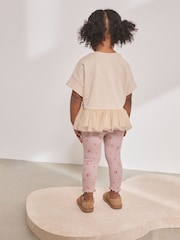 Light Pink Padded Bunny Short Sleeve Top and Leggings Set (3mths-7yrs) - Image 3 of 4
