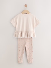 Light Pink Padded Bunny Short Sleeve Top and Leggings Set (3mths-7yrs) - Image 6 of 9