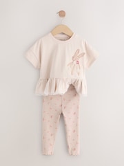Light Pink Padded Bunny Short Sleeve Top and Leggings Set (3mths-7yrs) - Image 7 of 9