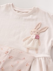 Light Pink Padded Bunny Short Sleeve Top and Leggings Set (3mths-7yrs) - Image 8 of 9