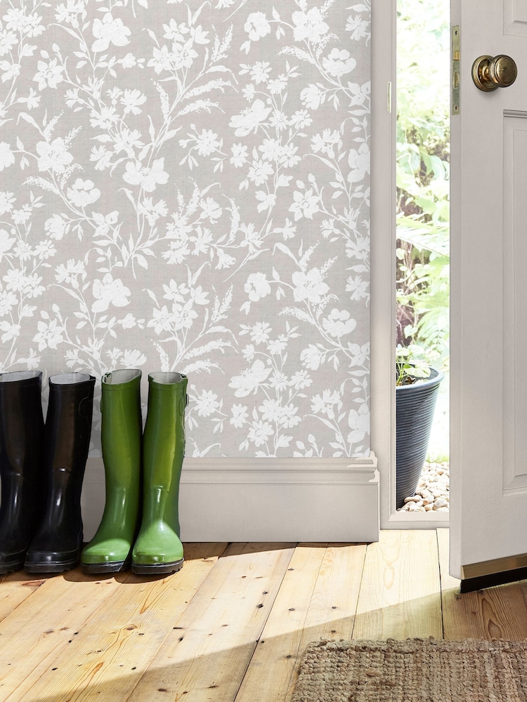 Laura Ashley Dove Grey Rye A4 Wallpaper Sample - Image 1 of 4