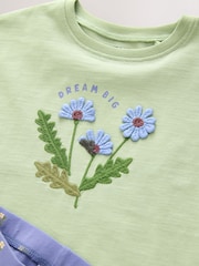 Green Flower Short Sleeve T-Shirt and Leggings Set (3mths-7yrs) - Image 8 of 9