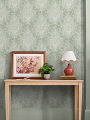 Laura Ashley Sage Green Maddox A4 Wallpaper Sample - Image 1 of 4