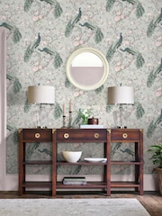 Laura Ashley Sage Green Belvedere A4 Wallpaper Sample - Image 1 of 4